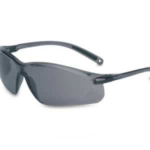 Gafas de protección con ocular y montura gris.